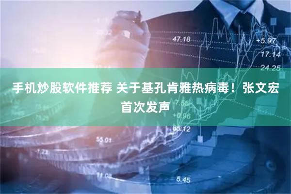 手机炒股软件推荐 关于基孔肯雅热病毒！张文宏首次发声